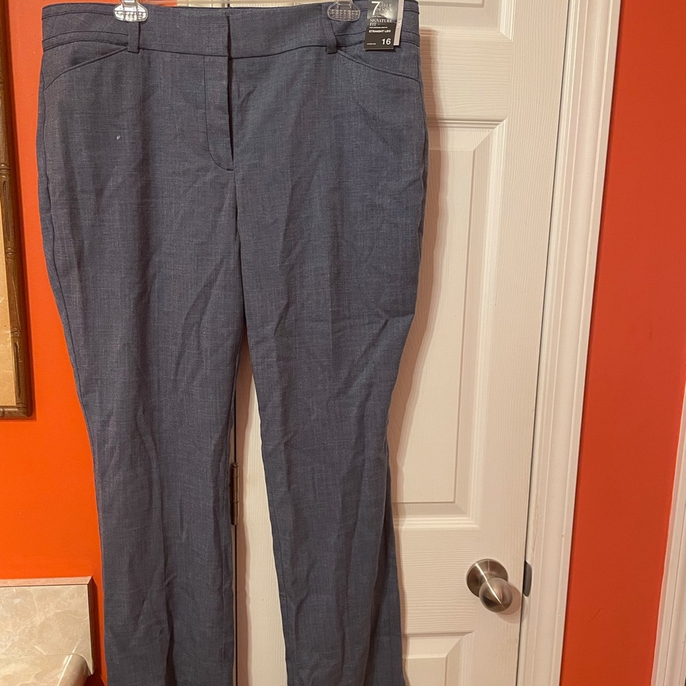 Size 16 NY & Co blue straight length tall pants